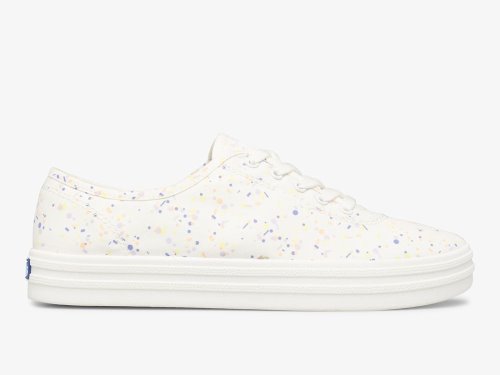Keds Breezie Confetti Canvas Women's Lace Up Shoes White Multicolor | AU-84135