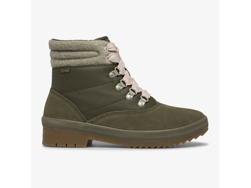 Keds Camp Boot Suede & Splash Twill w/ Thinsulate™ Women's Boots Olive | AU-09671