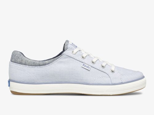 Keds Center II Chambray Stripe Women's Lace Up Shoes Blue | AU-73387