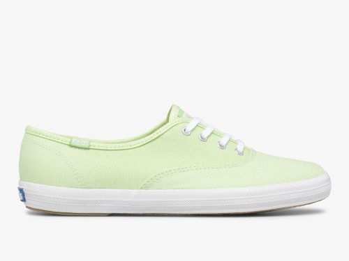 Keds Champion Canvas Washable Women's Lace Up Shoes Green | AU-38955