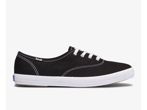 Keds Champion Feat. Organic Cotton Women's Lace Up Shoes Black | AU-29576