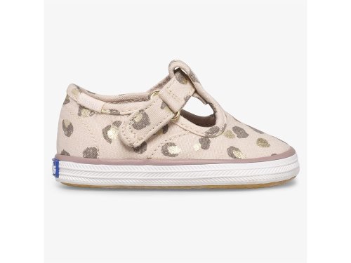 Keds Champion Lace Toe Cap Tstrap Girls' Slip On Sneakers Leopard | AU-23873