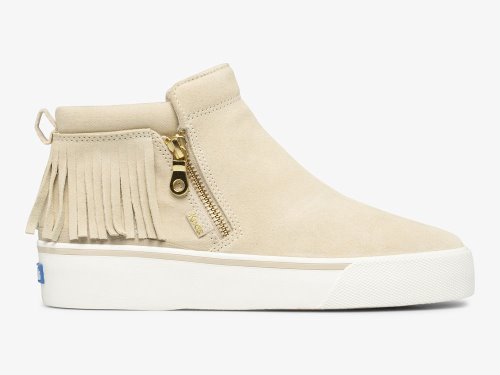 Keds Cooper Zip Fringe Suede Women's Boots Beige | AU-10868