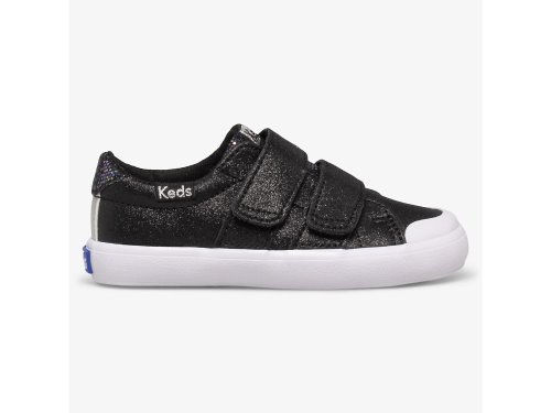 Keds Courtney HL Girls' Slip On Sneakers Black | AU-78634