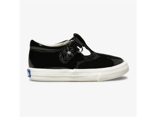 Keds Daphne Patent Sneaker Girls' Slip On Sneakers Black | AU-50756