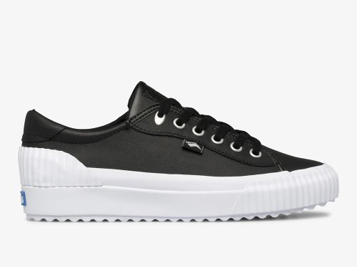 Keds Demi TRX Leather Women's Lace Up Shoes Black | AU-08544