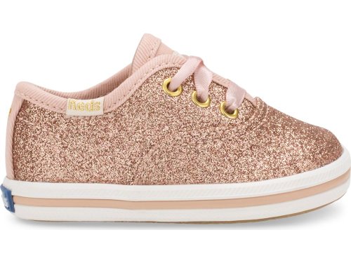 Keds Kate Spade New York Champion Glitter Crib Sneaker Girls' Sneakers Rose Gold | AU-05822