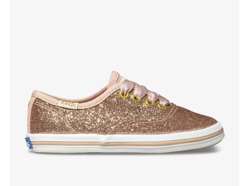 Keds Kate Spade New York Champion Glitter Sneaker Girls' Sneakers Rose Gold | AU-18320