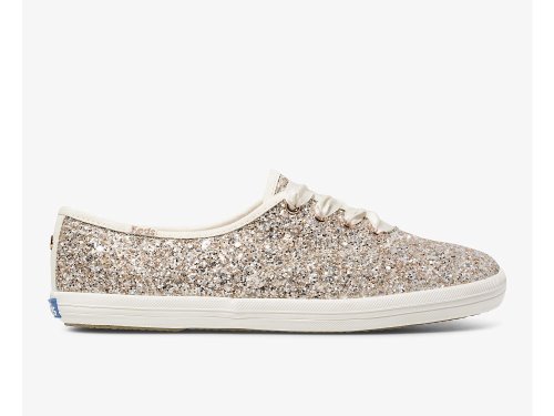 Keds Kate Spade New York Champion Glitter Women's Lace Up Shoes Rose Gold Multicolor | AU-29208