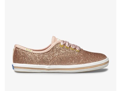 Keds Kate Spade New York Champion Glitter Sneaker Girls' Sneakers Rose Gold | AU-31157
