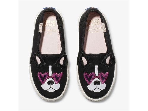 Keds Kate Spade New York Double Decker Francois Girls' Slip On Sneakers Black | AU-31958