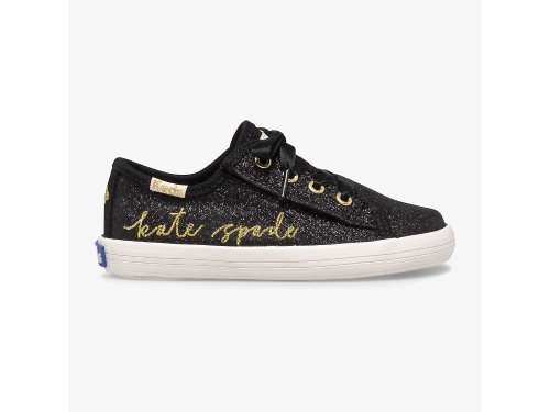 Keds Kate Spade New York Kickstart Jr Script Girls' Sneakers Black | AU-50971