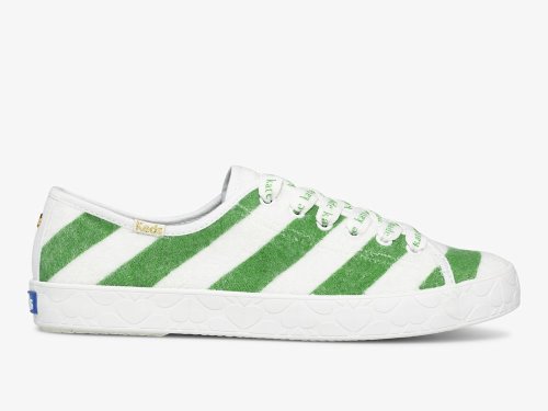 Keds Kate Spade New York Kickstart Logo Foxing Women's Tennis Shoes White Green | AU-82079
