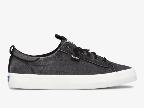 Keds Kickback Canvas Washable Women's Lace Up Shoes Black | AU-49607
