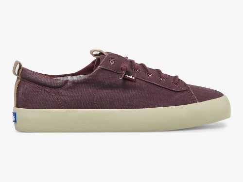 Keds Kickback Canvas Washable Women's Lace Up Shoes Burgundy | AU-91055