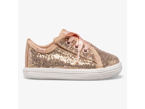 Keds Kickstart Crib Celebrations Girls' Sneakers Rose Gold | AU-43864