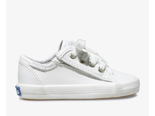 Keds Kickstart Jr. Leather Sneaker Girls' Sneakers White | AU-21302