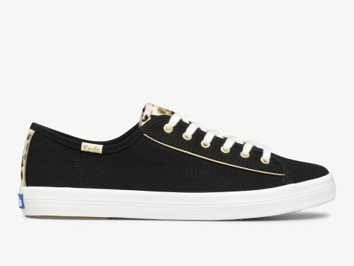Keds Kickstart Leopard Pop Canvas Women's Tennis Shoes Black | AU-02270