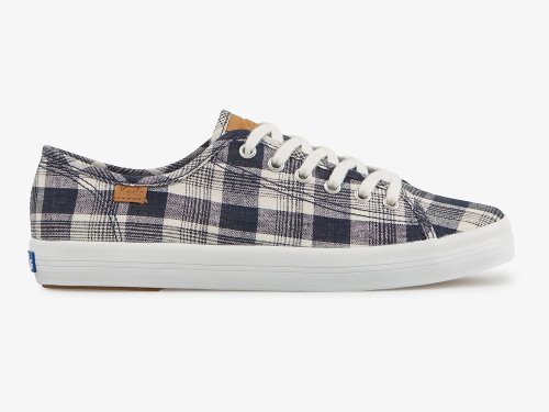 Keds Kickstart Linen Plaid Women's Tennis Shoes Blue Multicolor | AU-73097