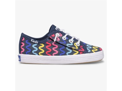 Keds Kickstart Seasonal Jr Girls' Sneakers Navy | AU-35406