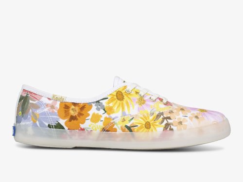 Keds Rifle Paper Co. Champion Marguerite Women's Lace Up Shoes Pink Yellow Multicolor | AU-22204