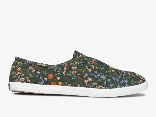 Keds Rifle Paper Co. Chillax Wildwood Women's Slip On Sneakers Green Multicolor | AU-20029