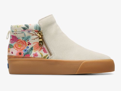 Keds Rifle Paper Co. Cooper Zip Bootie Garden Party Women's Boots Brown | AU-33042