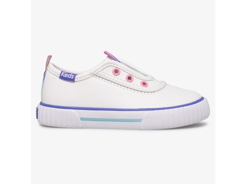 Keds Topkick Slip On Jr Washable Leather Girls' Slip On Sneakers White | AU-18096