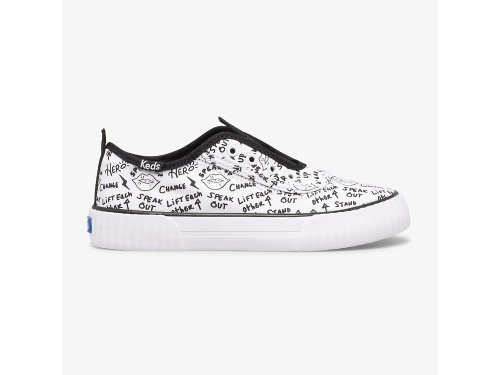 Keds Topkick Washable Slip-On Girls' Slip On Sneakers White / Black | AU-09709