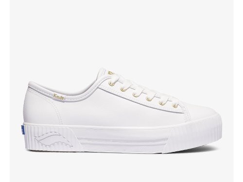 Keds Triple Kick AMP Leather Women's Lace Up Shoes White | AU-68628