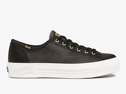 Keds Triple Kick AMP Satin Women's Lace Up Shoes Black | AU-70062