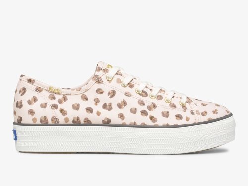 Keds Triple Kick Leopard Canvas Women's Tennis Shoes Pink Multicolor | AU-03374