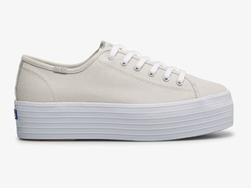 Keds Triple Up Canvas Women's Tennis Shoes Grey Silver | AU-11074