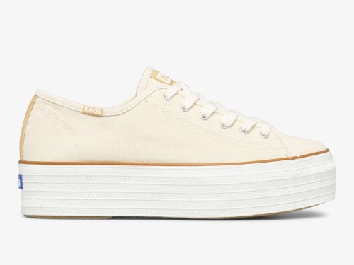 Keds Triple Up Canvas Women's Tennis Shoes Cream | AU-64035