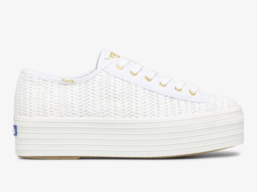 Keds Triple Up Raffia Women's Tennis Shoes White | AU-63226