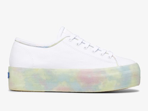 Keds Triple Up Tie Dye Foxing Women's Tennis Shoes White Multicolor | AU-12238