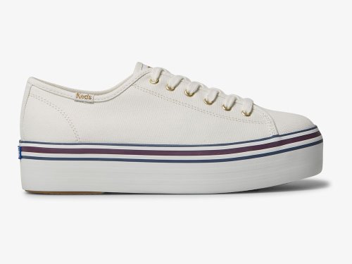 Keds Triple Up Varsity Women's Lace Up Shoes White Blue | AU-93012